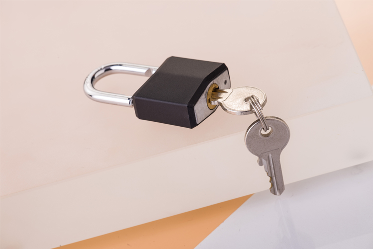 Waterproof plastic coated aluminum padlock