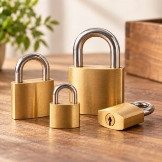Brass padlocks with durable metal bodies for wholesale hardware supply and OEM orders