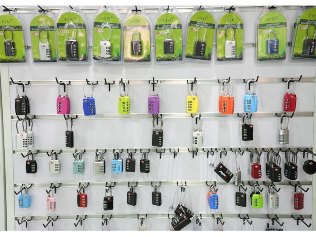 Combination Padlock Sample Wall Display