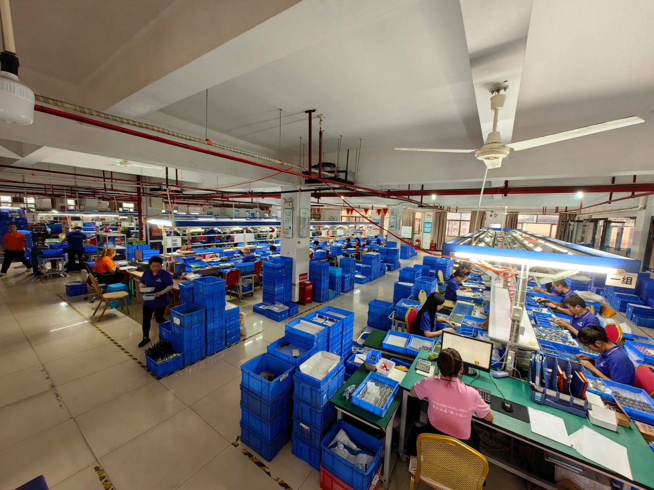 Lock Assembly Workshop with Blue Bin Workstations
