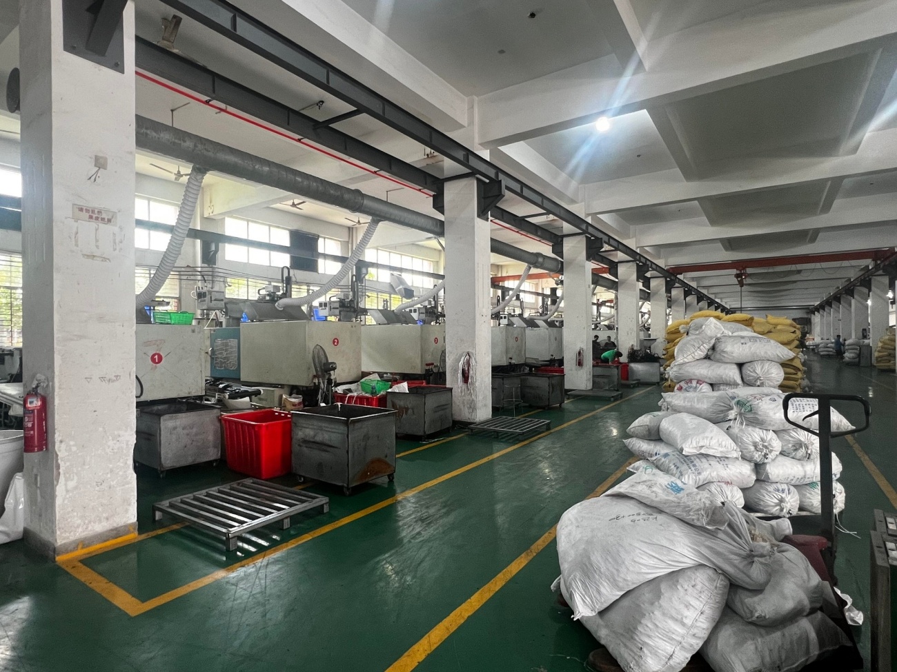 Padlock Plastic Raw Material Storage and Molding Area